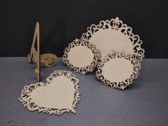 Laser Cut Lace Border Frames With Stand