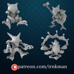 Abra / Kadabra / Alakazam / Mega Alakazam (Pokemon 35mm True Scale Series) 3D Printer Model