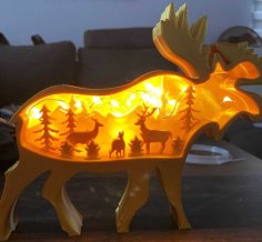 Moose Christmas Scenery 3D Printer Model