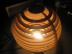 Laser Cuted Wood Spherical Lamp – Called Kitty Lamp