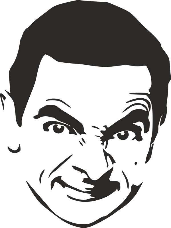Mr. Bean Stencil dxf File