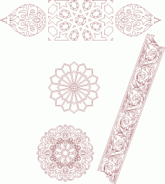 Seamless Islamic Moroccan patterns DXF File
