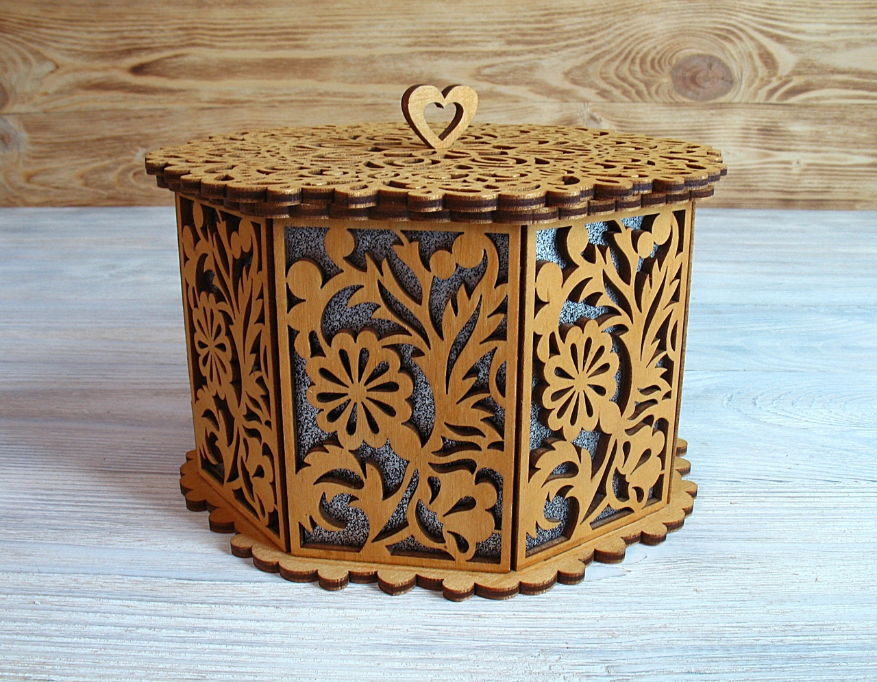 Laser Cut Decorative Basket With Lid Octagon Basket Free Vector