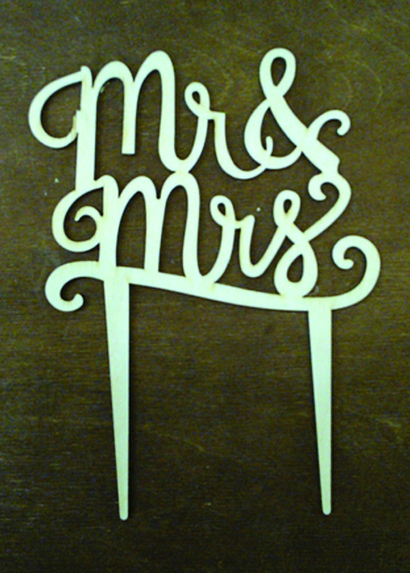 Laser Cut Mr And Mrs Cake Topper Free Vector