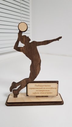 Laser Cut Volleyball Sports Trophy Free Vector