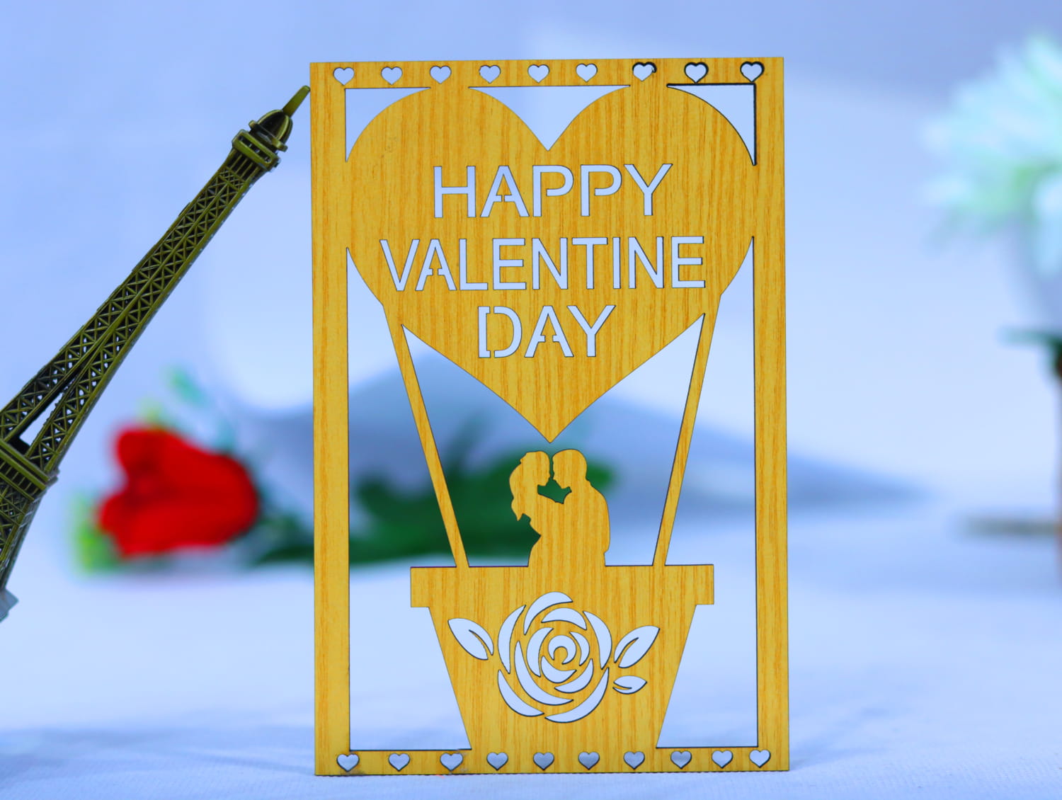 Laser Cut Valentines Day Card Free Vector