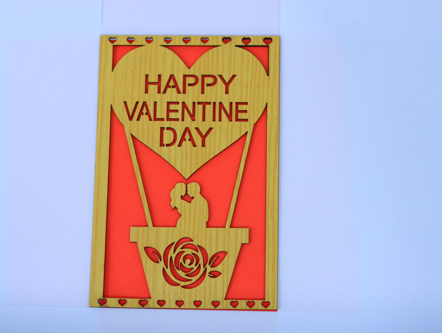 Laser Cut Valentines Day Card Free Vector