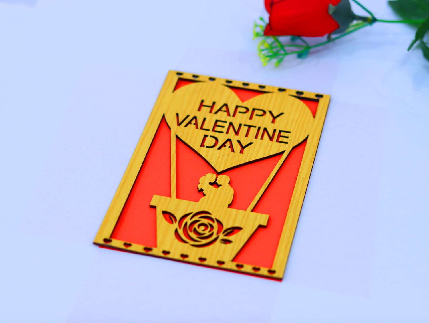 Laser Cut Valentines Day Card Free Vector