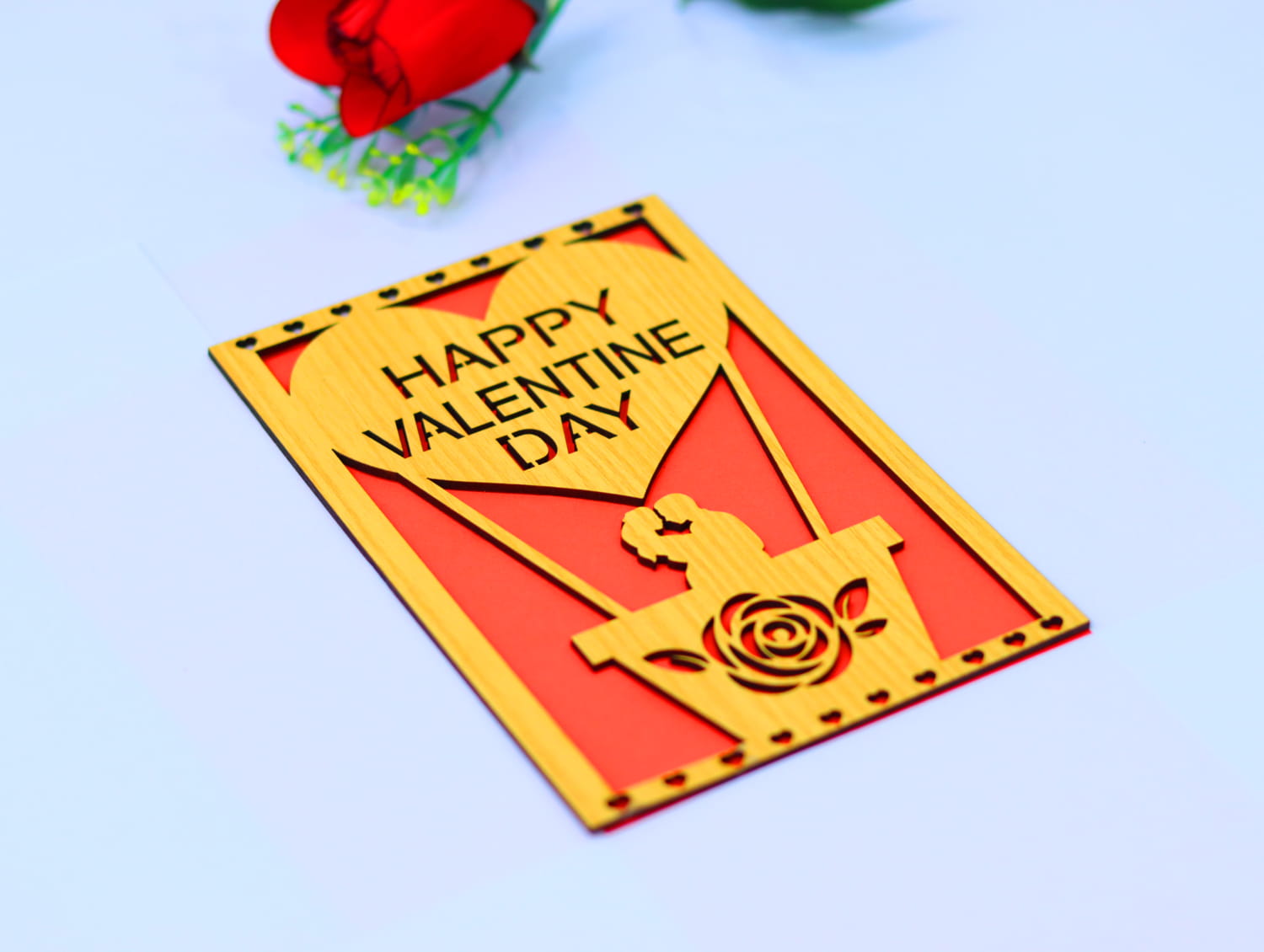 Laser Cut Valentines Day Card Free Vector