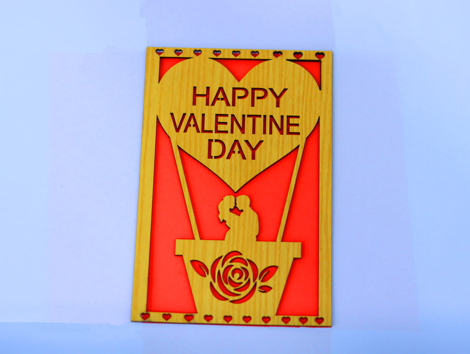 Laser Cut Valentines Day Card Free Vector