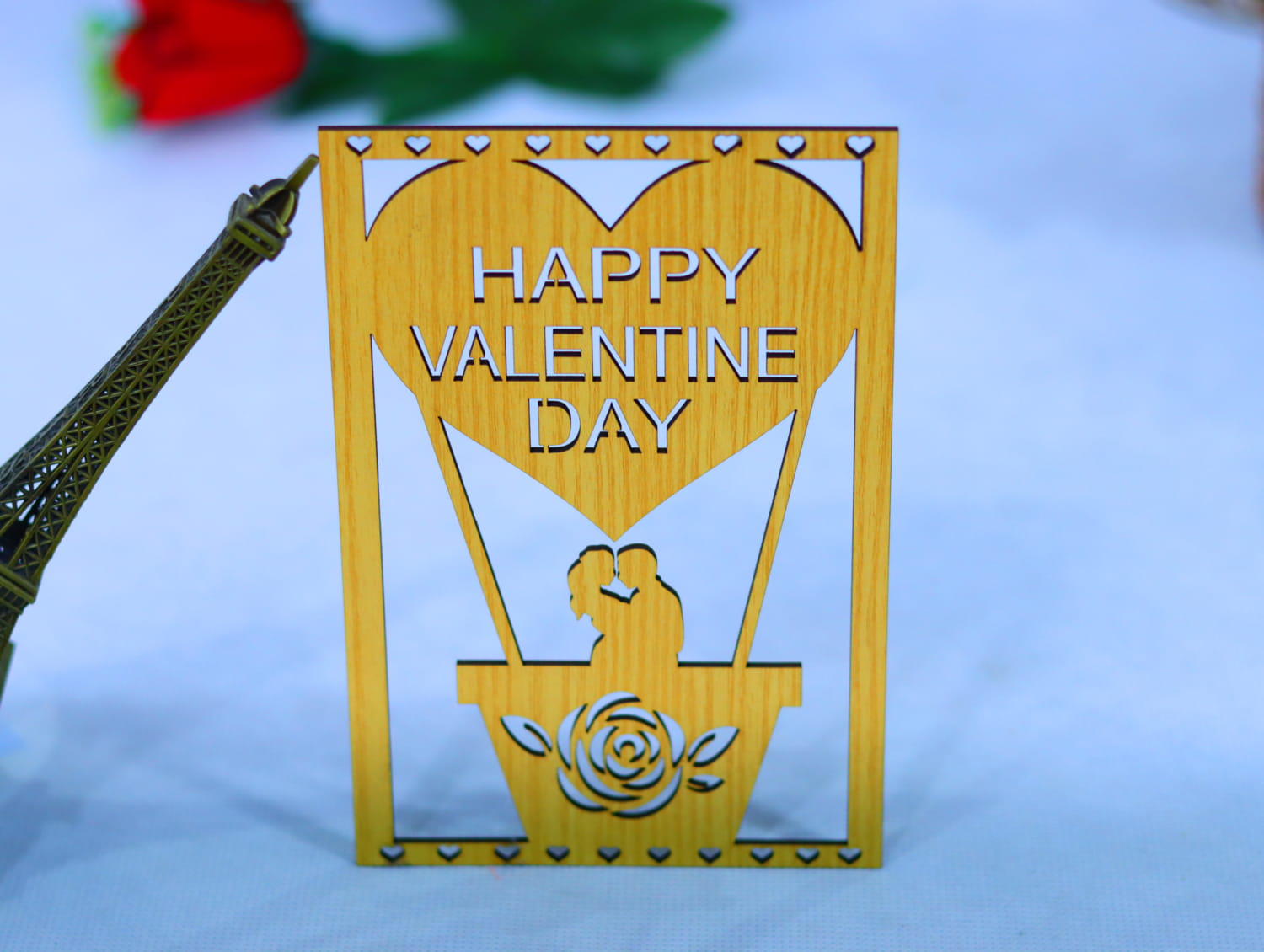 Laser Cut Valentines Day Card Free Vector