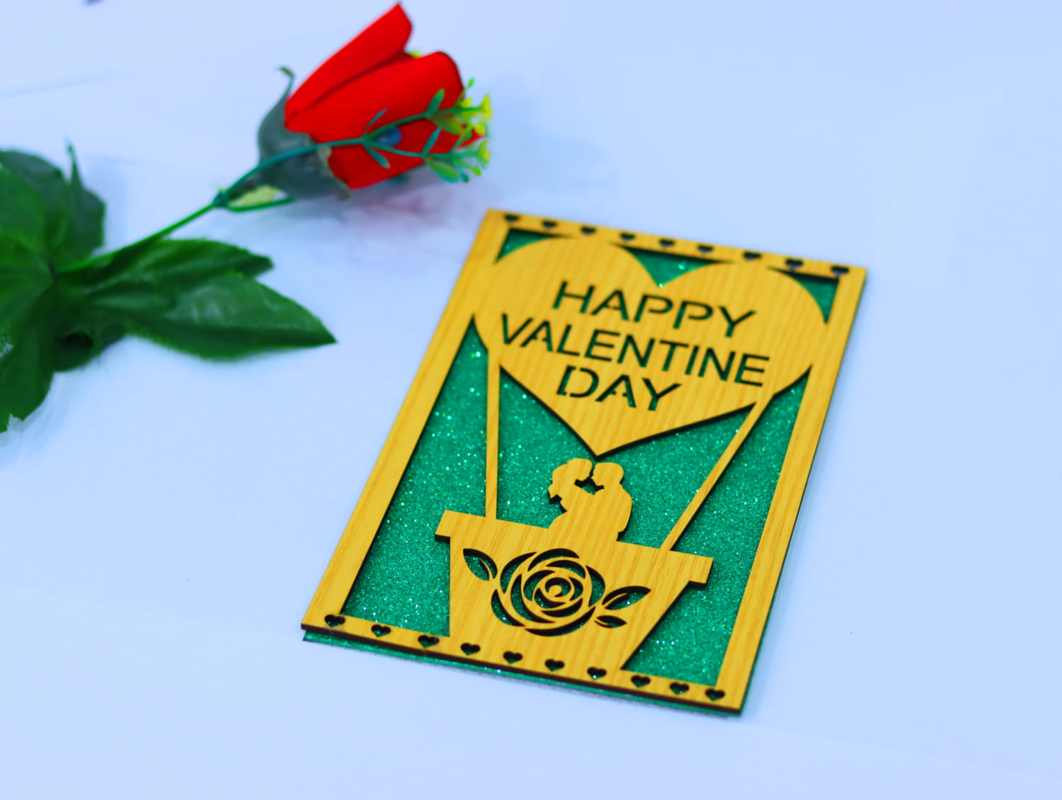 Laser Cut Valentines Day Card Free Vector