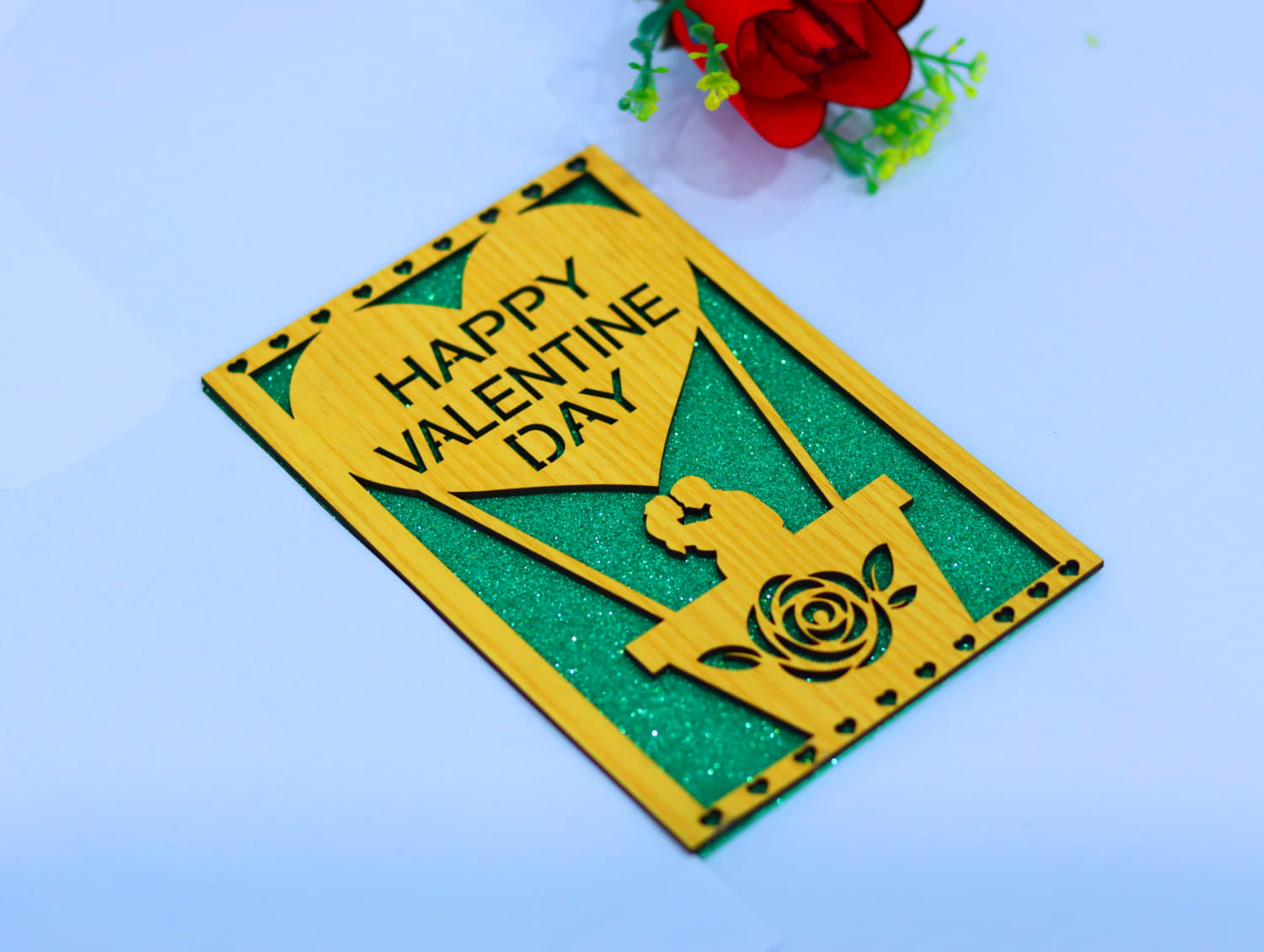 Laser Cut Valentines Day Card Free Vector