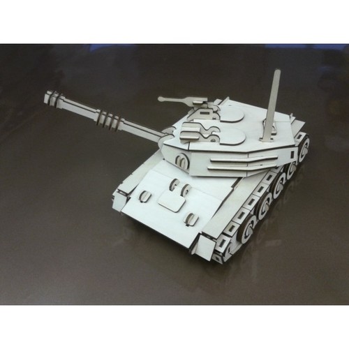 Tank 3D Puzzle Modeli Lazer Kesim