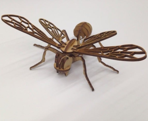 Laser Cut Bee 3D Puzzle 3mm DXF File