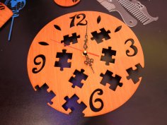 Laser Cut Puzzle Wall Clock DXF File