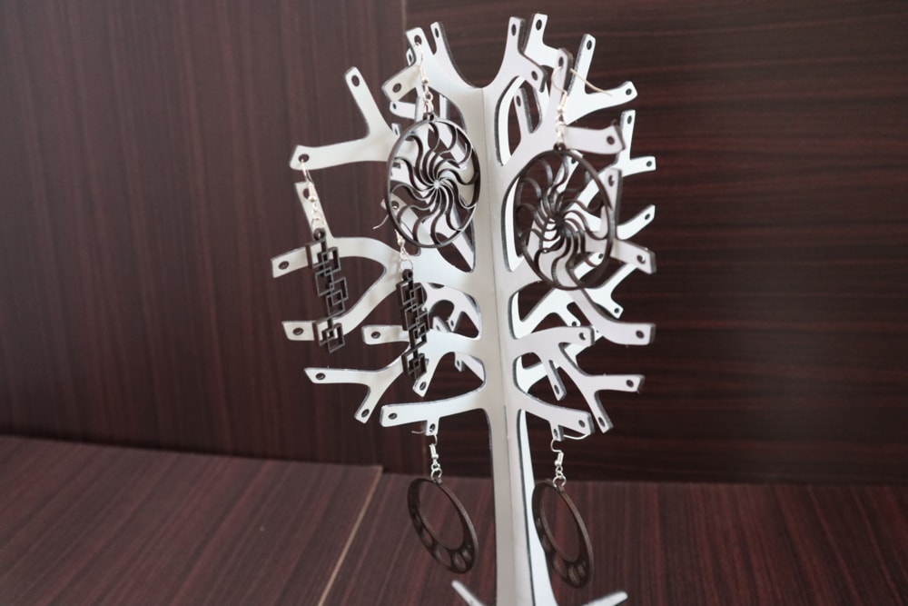 Laser Cut Jewelry Tree Stand 3mm DXF File