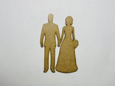 Laser Cut Bride Groom Shape Unfinished Wood Craft Cutout Free Vector