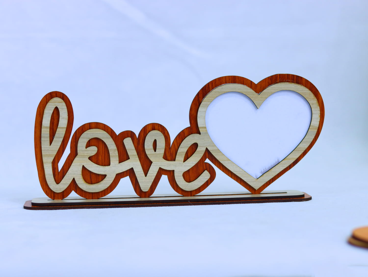 Laser Cut Love Photo Frame 3mm Free Vector