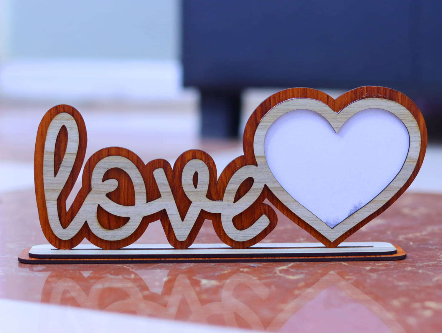 Laser Cut Love Photo Frame 3mm Free Vector