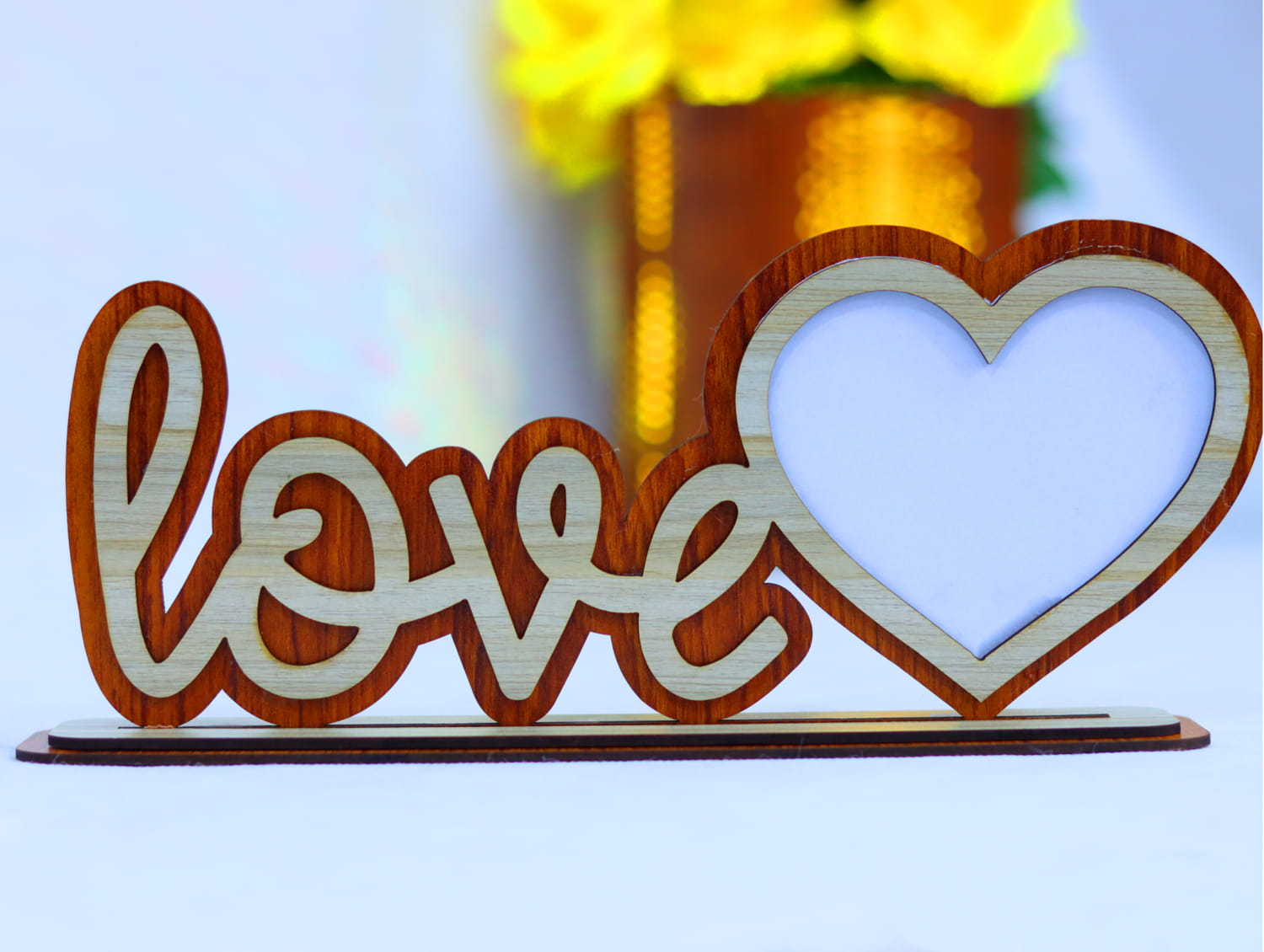 Laser Cut Love Photo Frame 3mm Free Vector