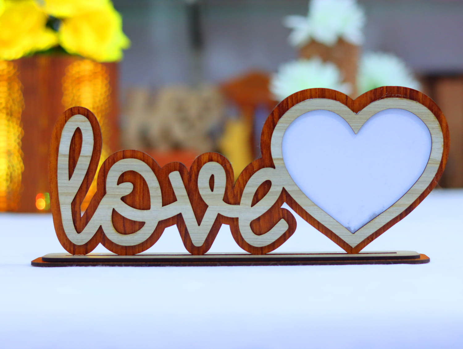 Laser Cut Love Photo Frame 3mm Free Vector