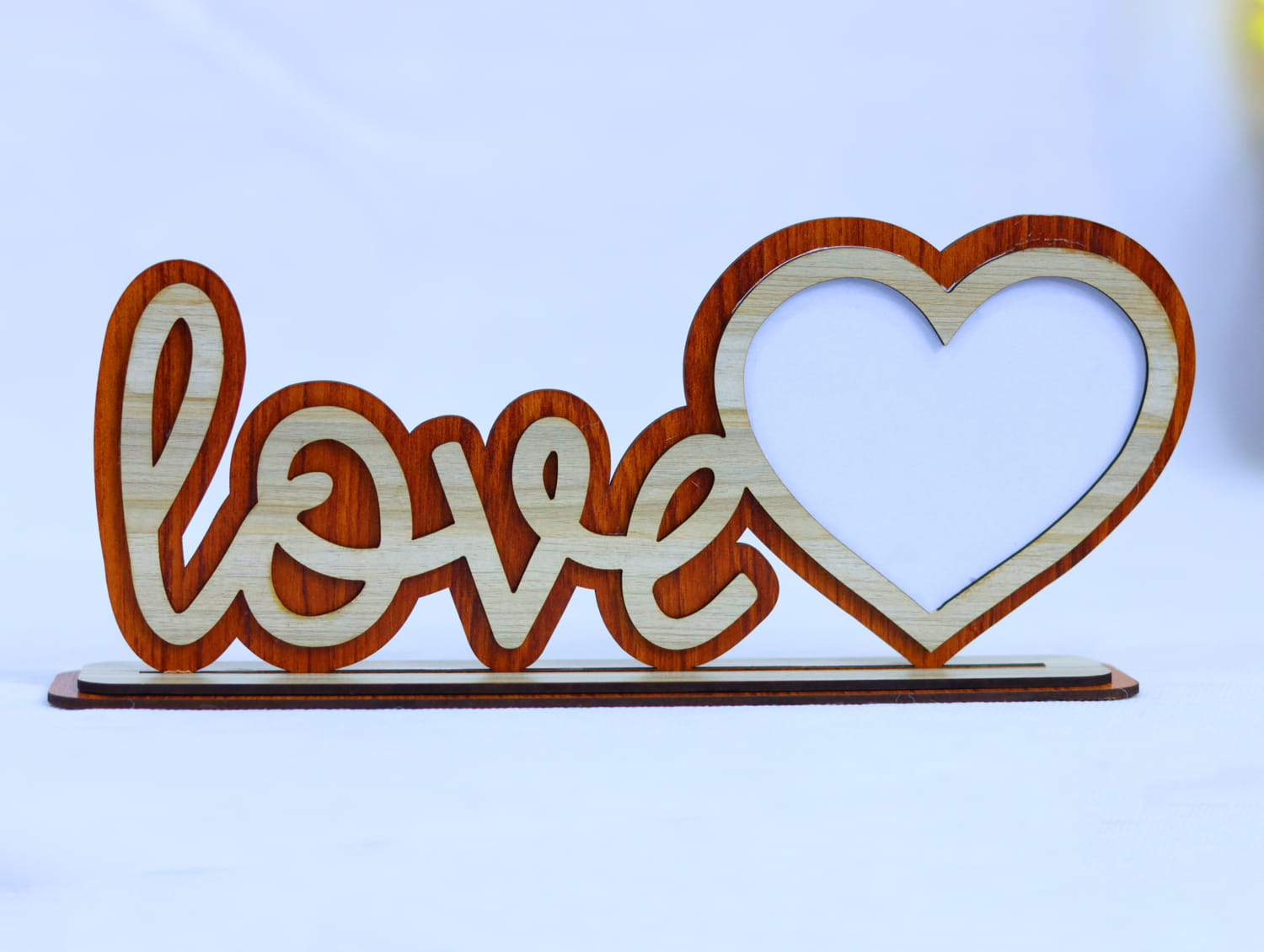 Laser Cut Love Photo Frame 3mm Free Vector