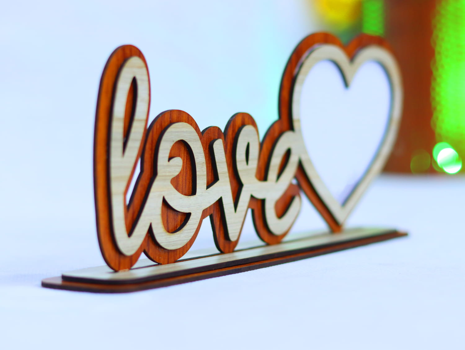 Laser Cut Love Photo Frame 3mm Free Vector