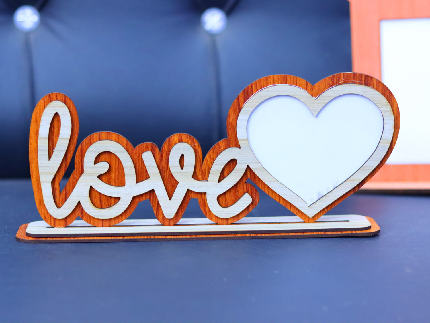 Laser Cut Love Photo Frame 3mm Free Vector