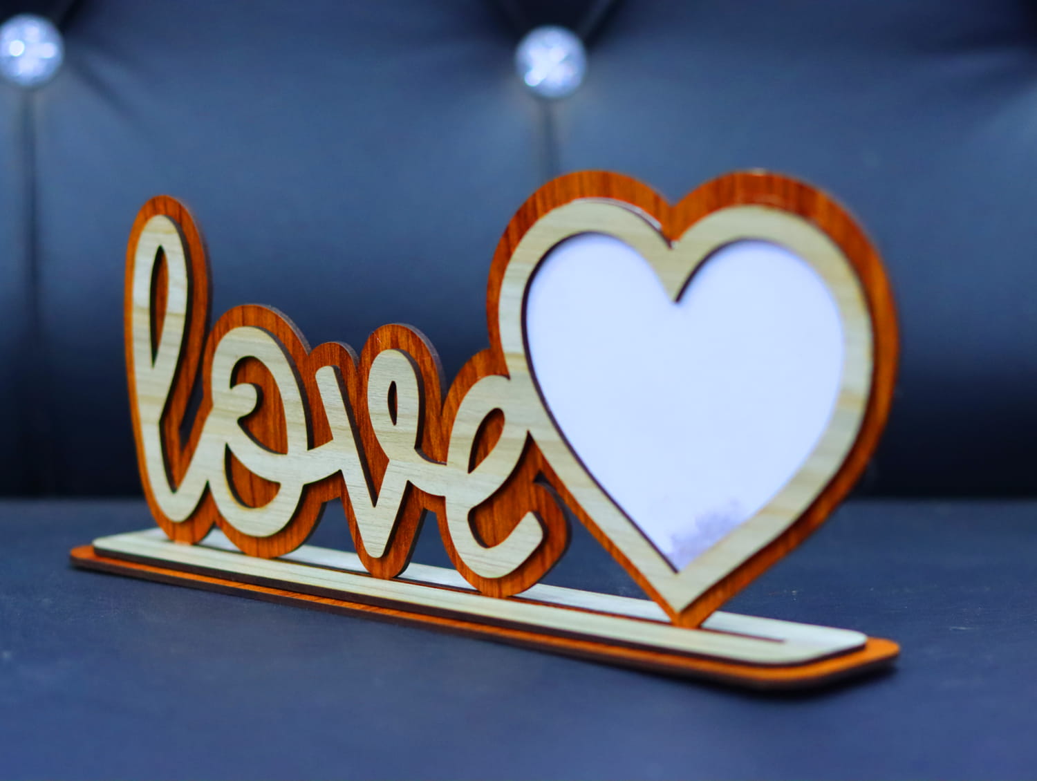 Laser Cut Love Photo Frame 3mm Free Vector