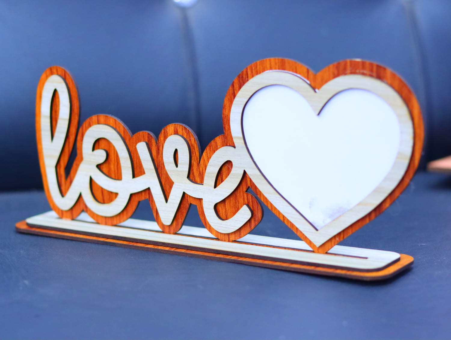 Laser Cut Love Photo Frame 3mm Free Vector