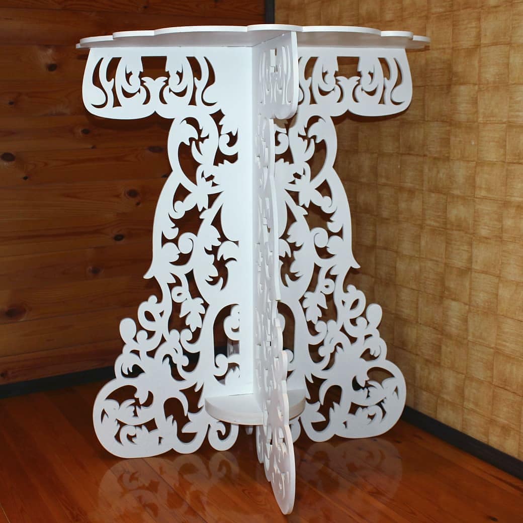 Laser Cut Decorative Accent Table Free Vector