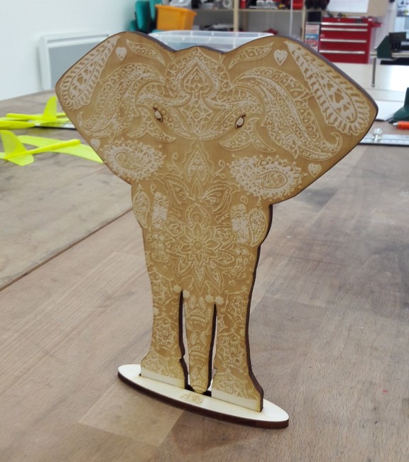Laser Cut Engrave Elephant 5mm Free Vector