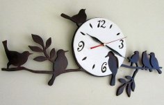 Horloge Murale Oiseaux Découpés au Laser Décor Unique