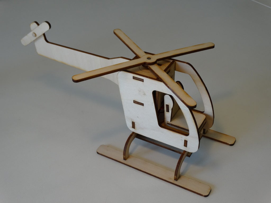 Laser Cut Motorized Helicopter 3mm DXF File
