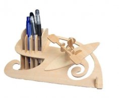 Laser Cut Boat Race Pen Holder Desk Organizer PDF File