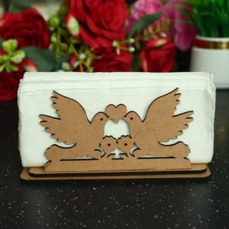 Laser Cut Pigeons With Heart Wedding Napkin Holder Free Vector