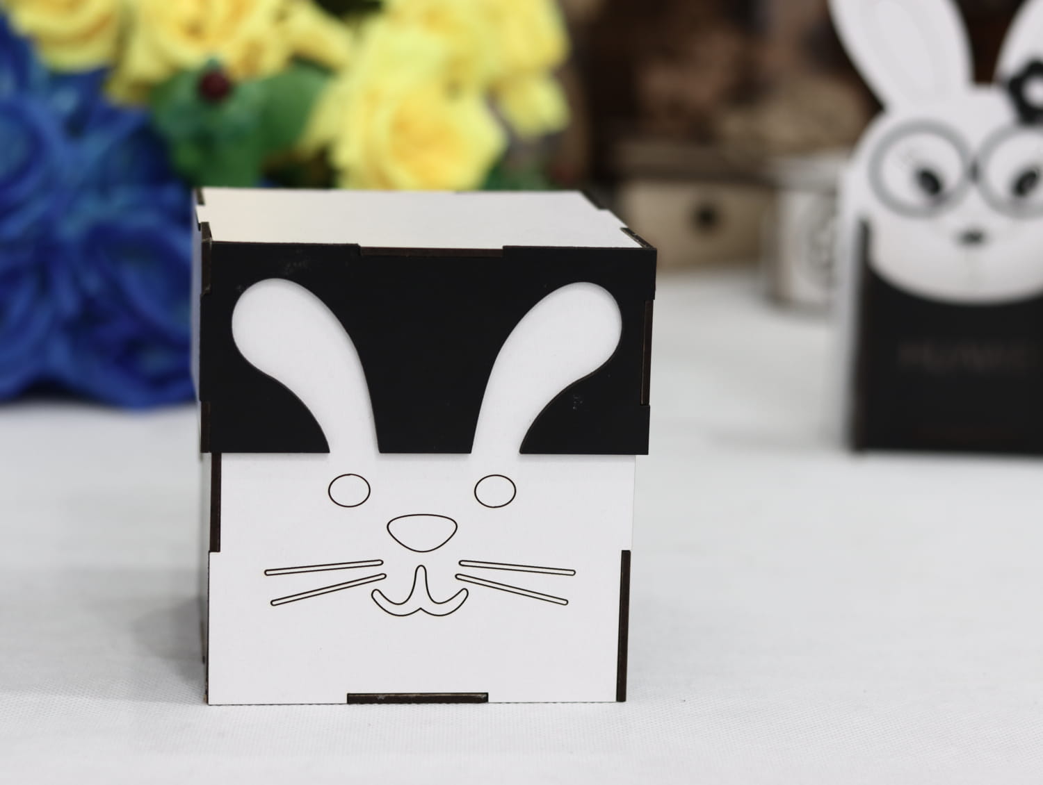 Laser Cut Bunny Box 3mm Free Vector