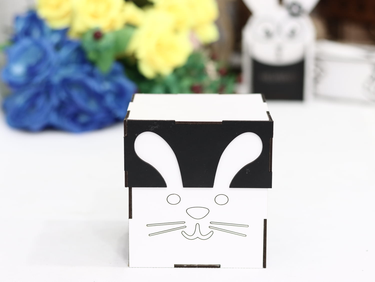 Laser Cut Bunny Box 3mm Free Vector