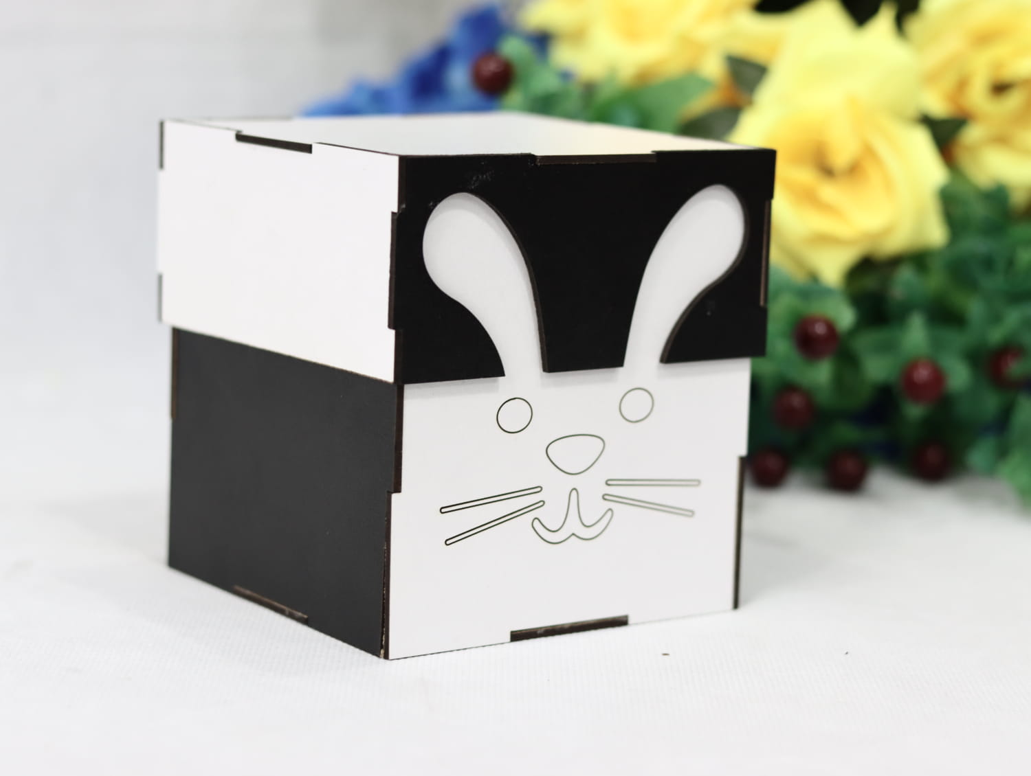 Laser Cut Bunny Box 3mm Free Vector