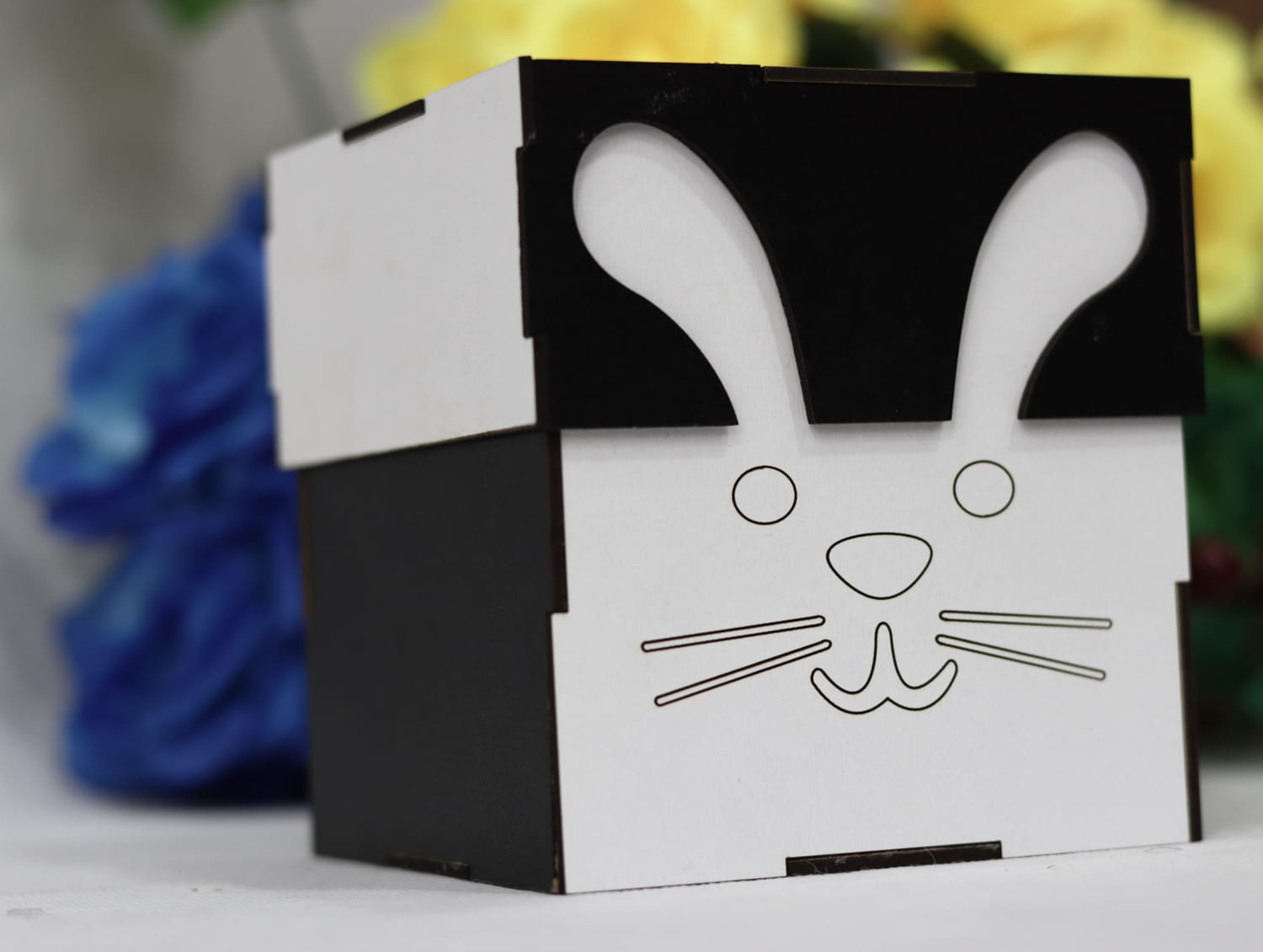 Laser Cut Bunny Box 3mm Free Vector