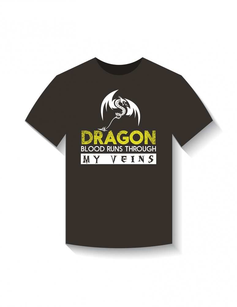 Дизайн футболки с драконом