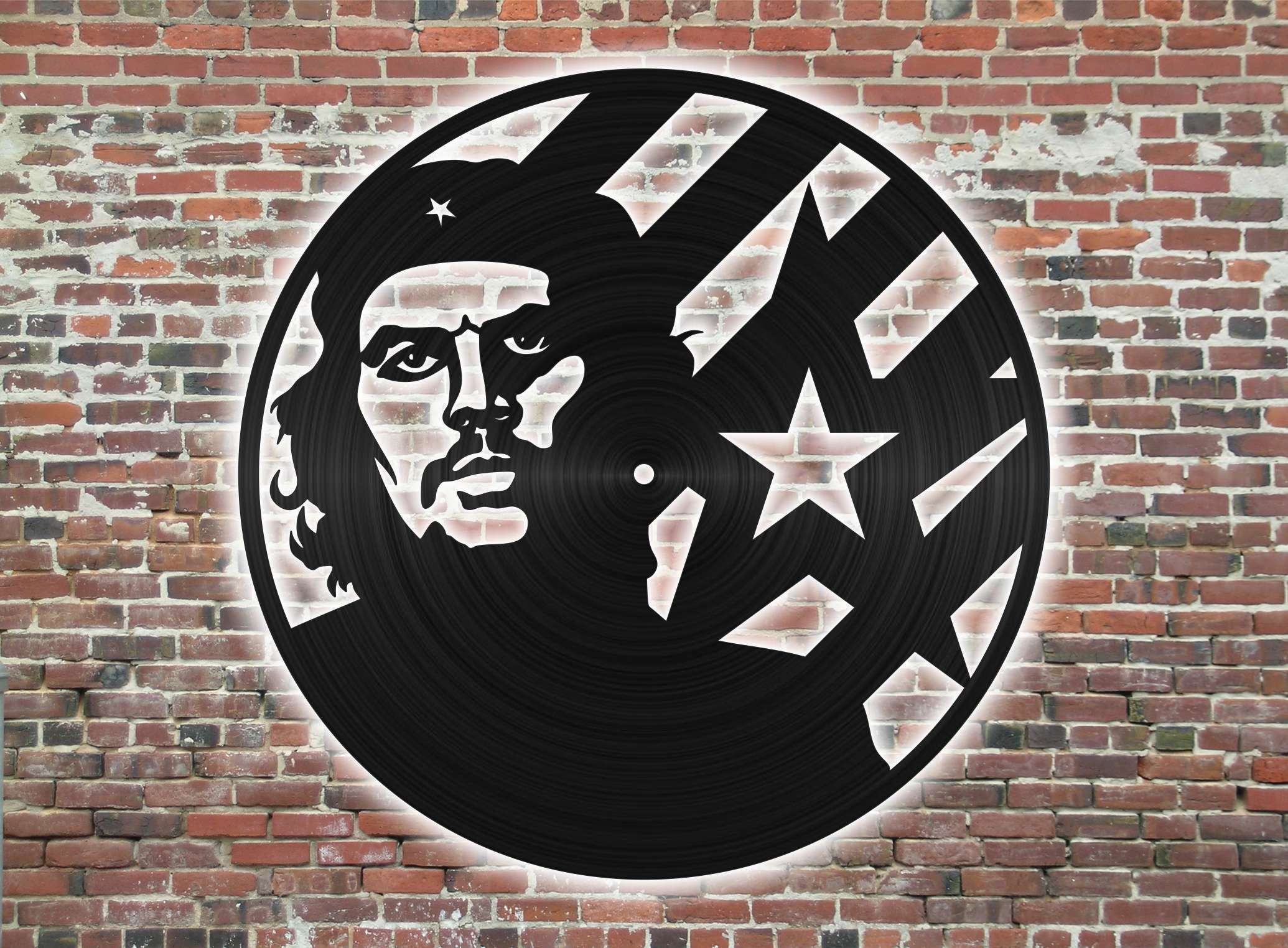 Reloj de pared Che Guevara cortado con láser
