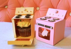 Modello di scatola per cupcake al forno