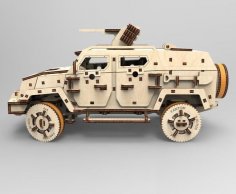 Lazer Kesim Zırhlı Araç 3D Puzzle 3mm