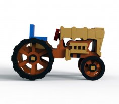 Laser Cut Tractor Toy 4mm Free Vector