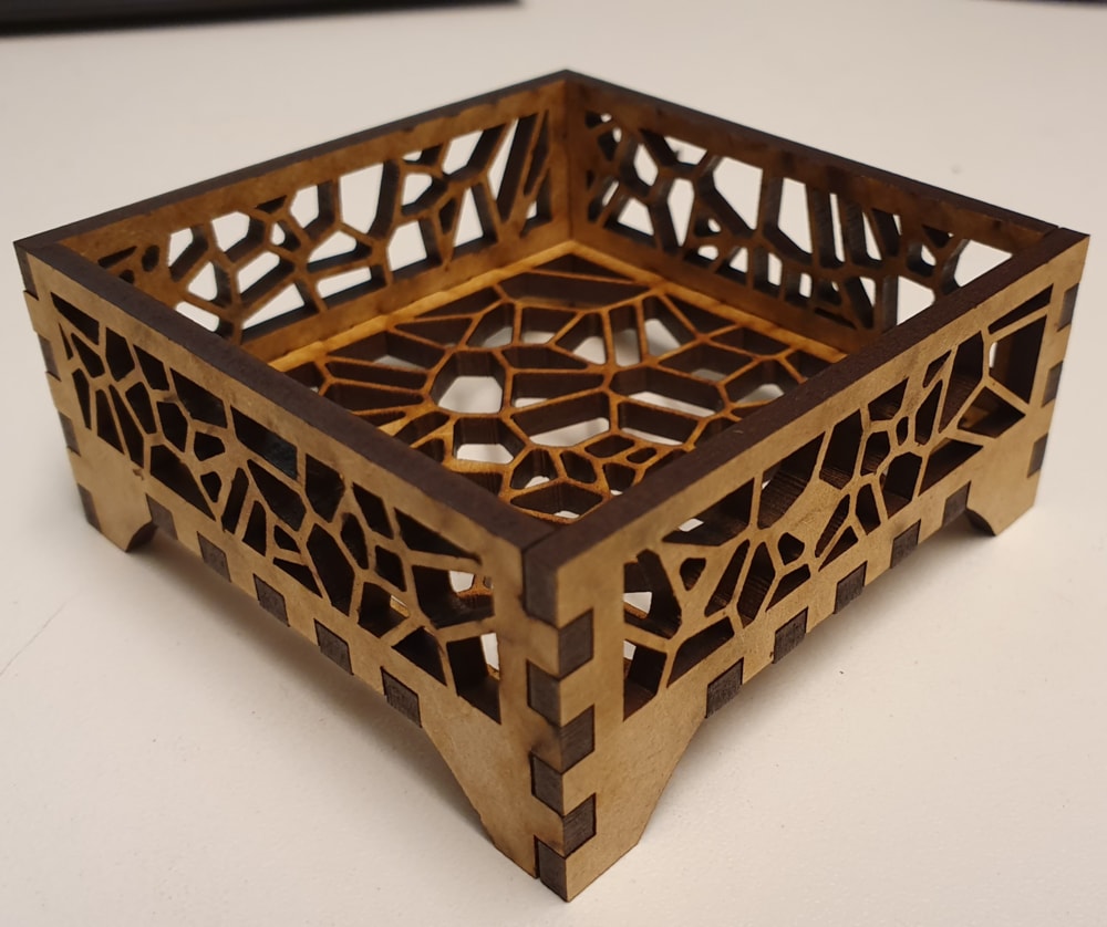 Laser Cut Voronoi Coaster Holder Free Vector cdr Download - 3axis.co