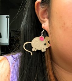 Laser Cut Acrylic Mice Earrings Free Vector
