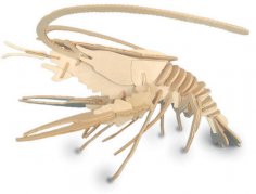 龙虾 3D 木制拼图 3 毫米