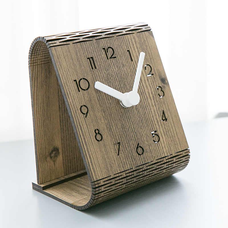 Plantilla de reloj de escritorio minimalista moderno cortado con láser